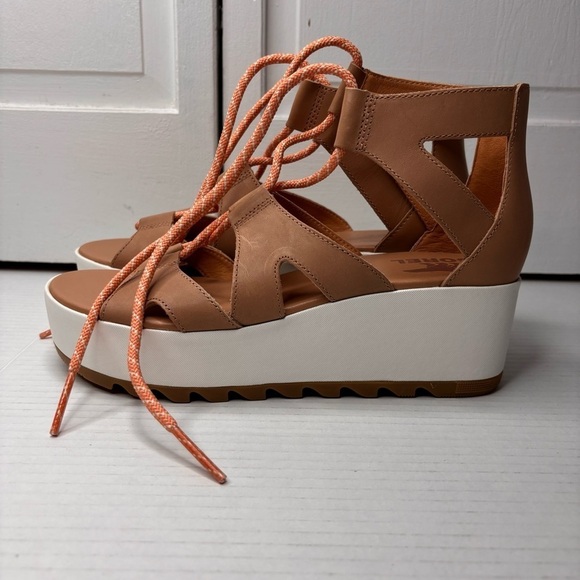 SOREL Cameron Flatform Lace-Up Wedge Sandals Size 8.5 - Picture 2 of 7